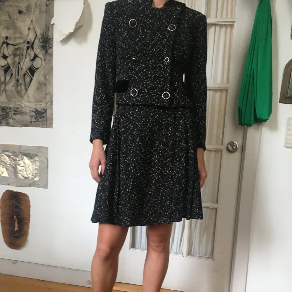 Vintage Versus tweed skirt suit